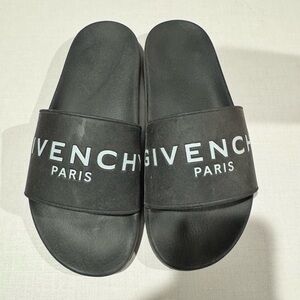 Givenchy Black Slide Sandals with Logo